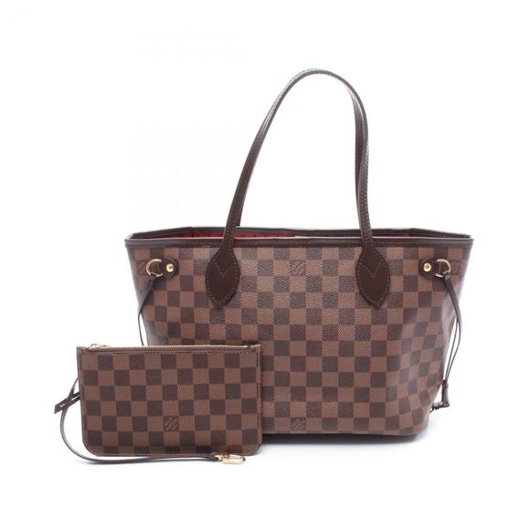 Louis Vuitton Neverfull PM Tote Bag, Coated Canvas, Leather, Damier, Women's,... - Picture 1 of 8